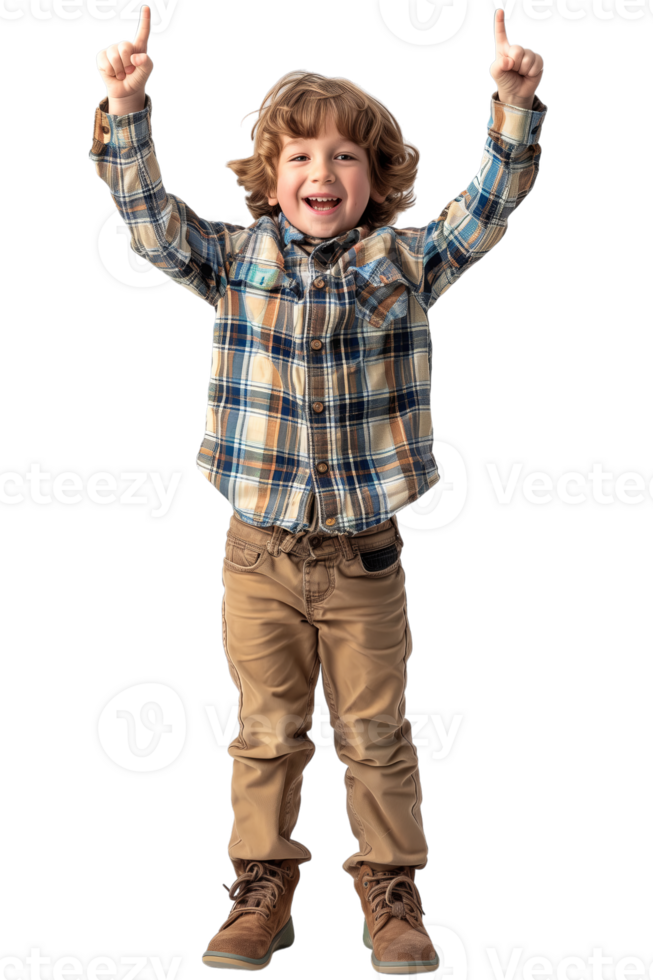 AI generated Young Boy Celebrating on a Transparent Background png