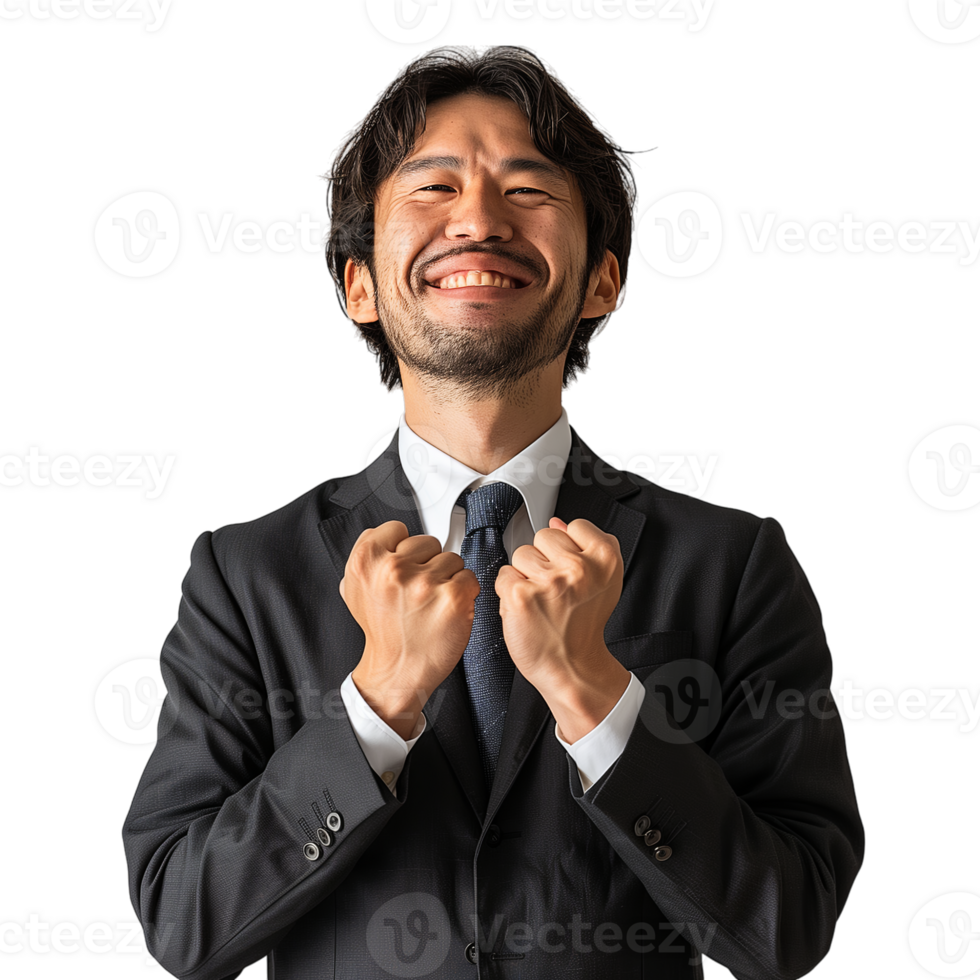 AI generated A Happy Businessman Celebrating isolated on a transparent background png