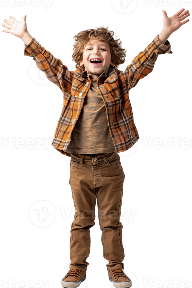 AI generated Young Boy Celebrating on a Transparent Background png