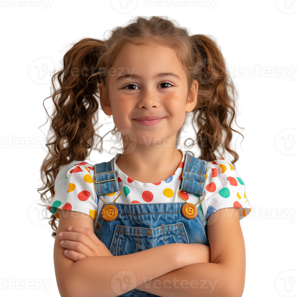 AI generated Close up young girl in celebration of success isolated on a transparent PNG background