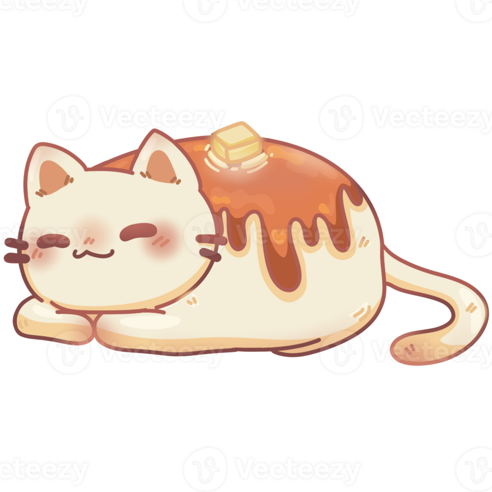 Pancake Cat Is Lying Down png