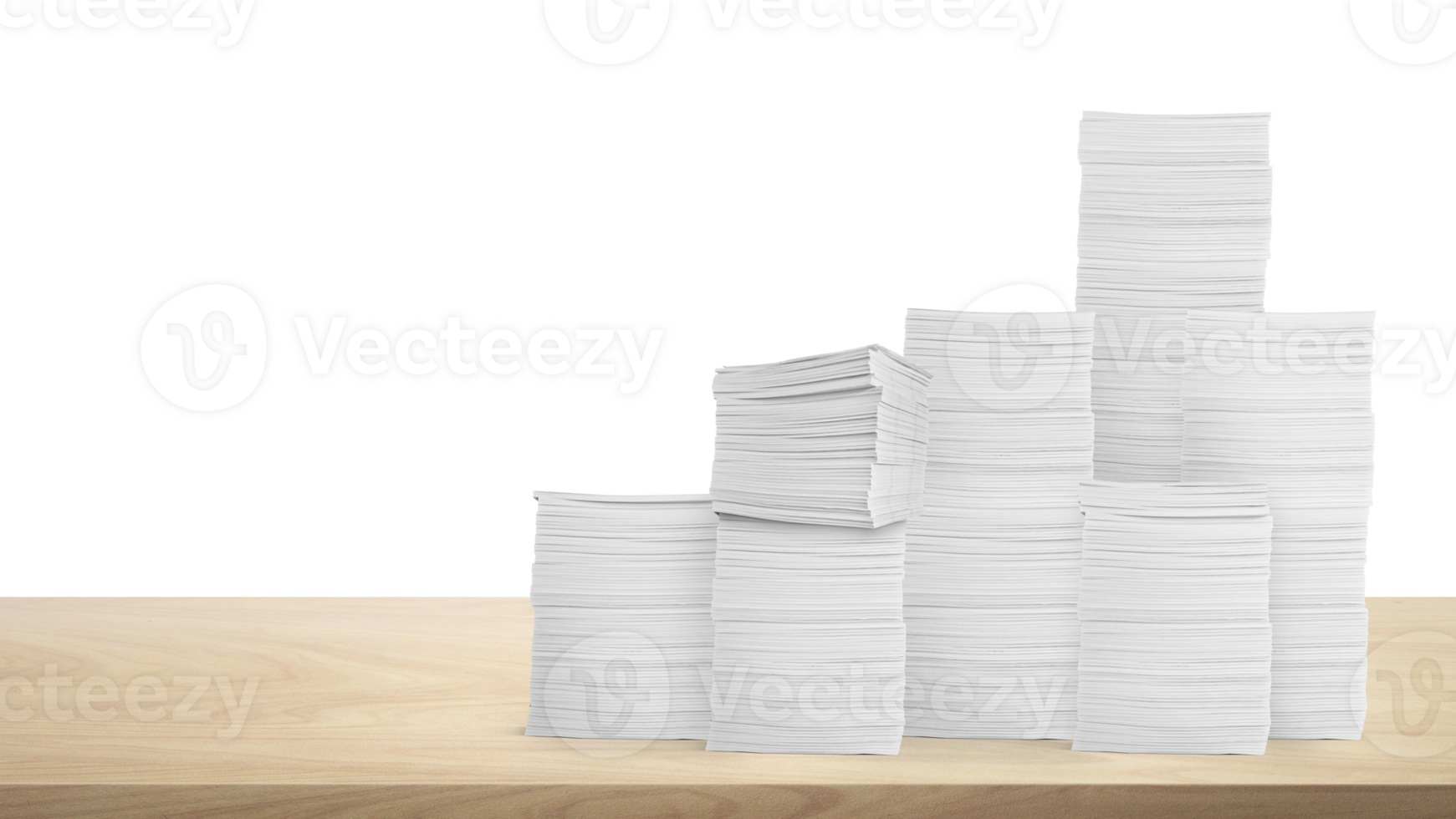 Stack of paper documents on the table Document work in the office Isolated pile PNG transparent