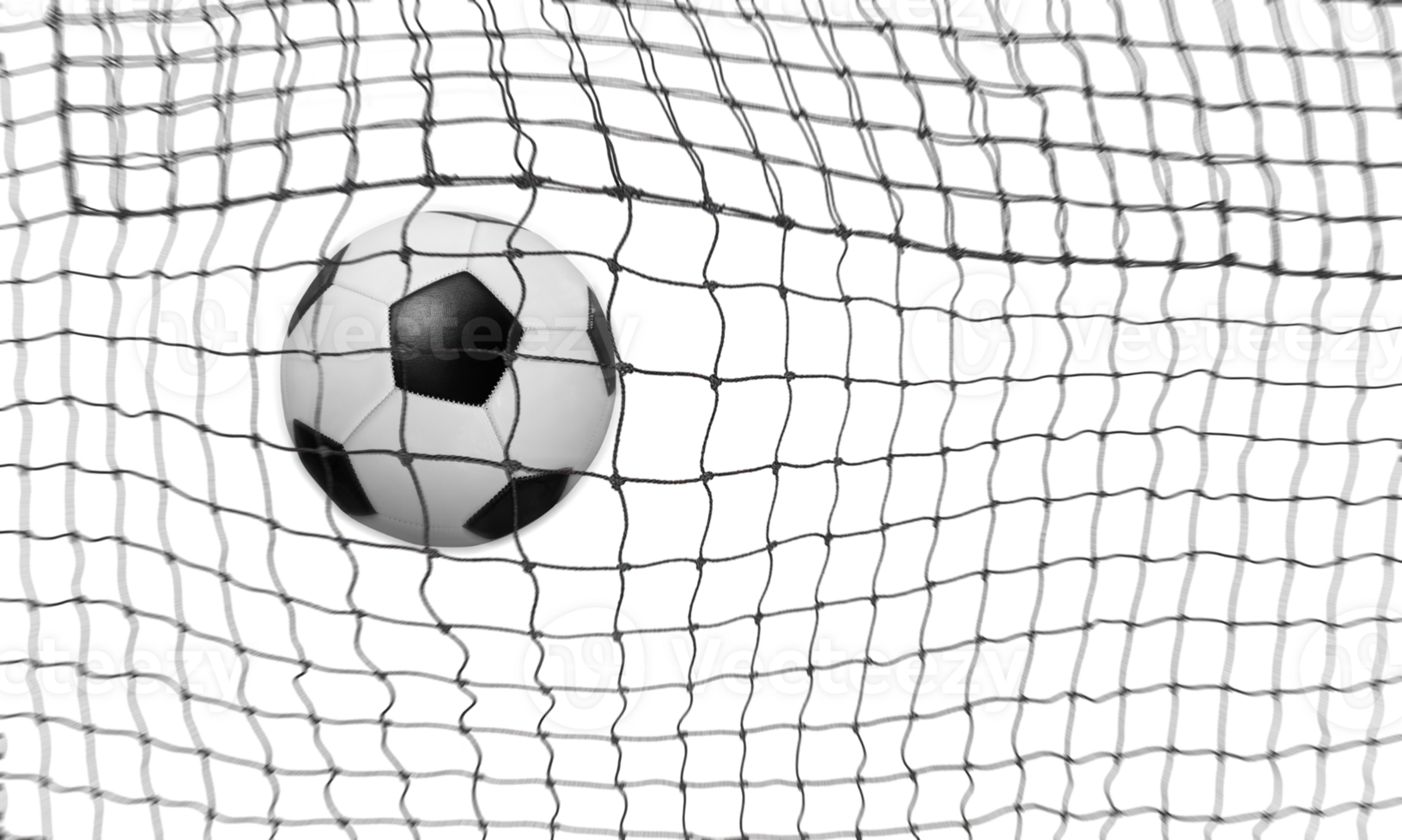 soccer ball in the middle of the net PNG transparent