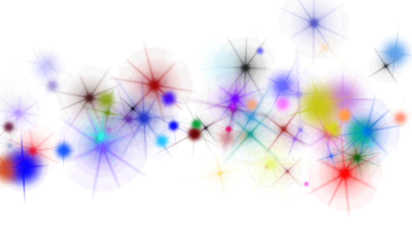 abstract colorful stars on transparent background png