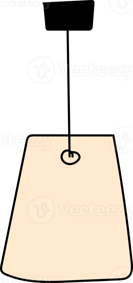 Hand drawn lamp illustration on transparent background. png