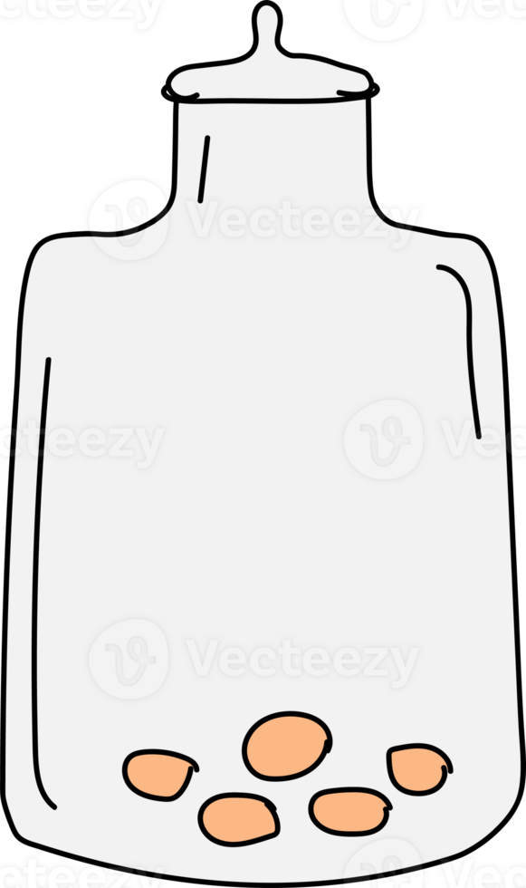 Hand drawn kitchenware illustration on transparent background. png