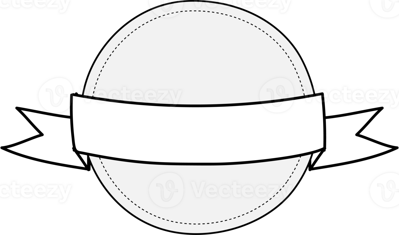 Hand drawn ribbons and label illustration on transparent background. png