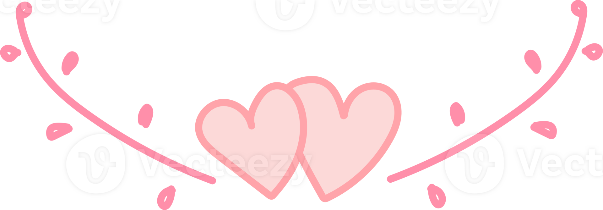 Hand drawn heart illustration on transparent background. png