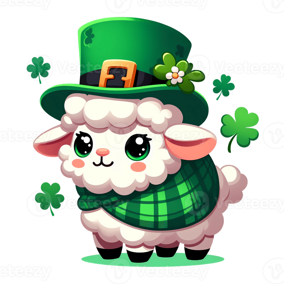 AI generated The Woolly Wonder A Charming Irish Sheep St Patrick Day Adventure png