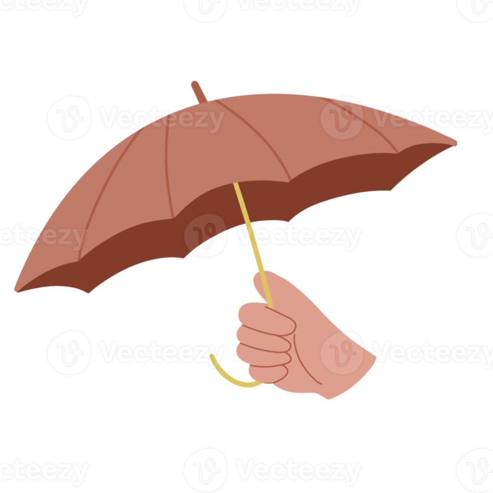 Umbrella on raining season illustration png