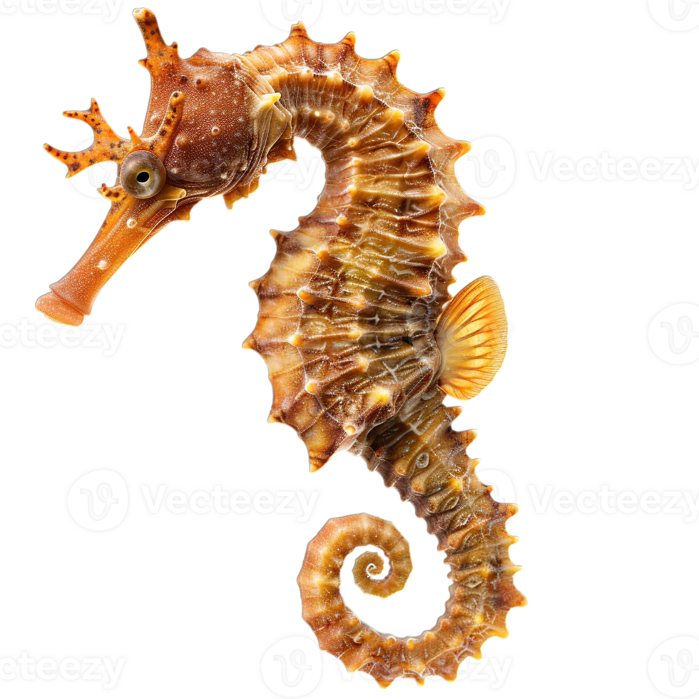 AI generated a seahorse exemplifies the extraordinary beauty of marine life in the coral reefs, isolated on transparent background png
