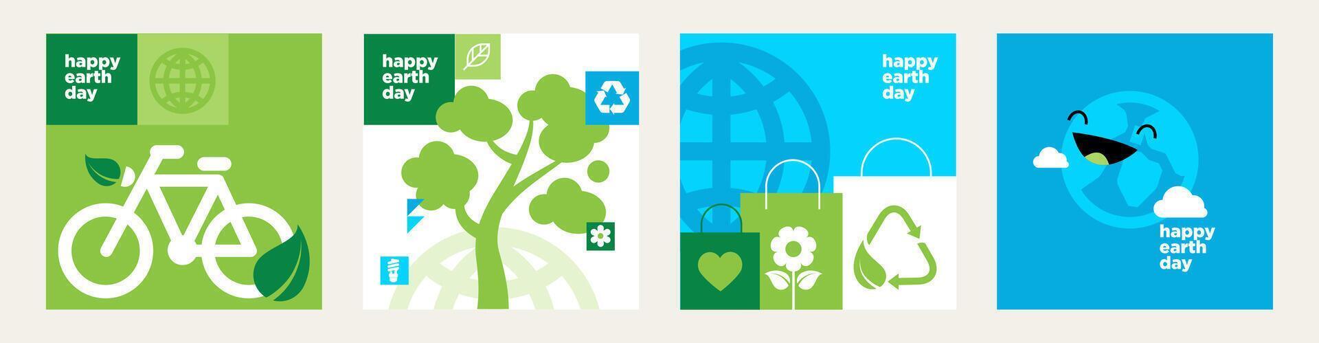 Earth day illustration set. Vector concepts for graphic and web design, business presentation, marketing and print material, social media.