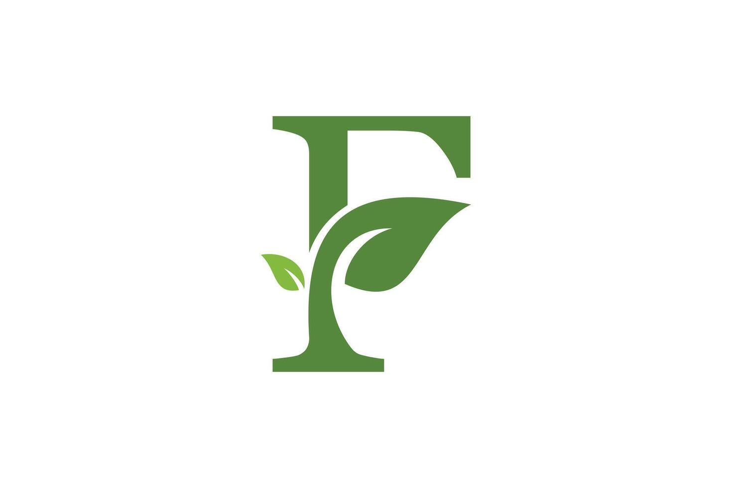 leaf element design with letter combination vector