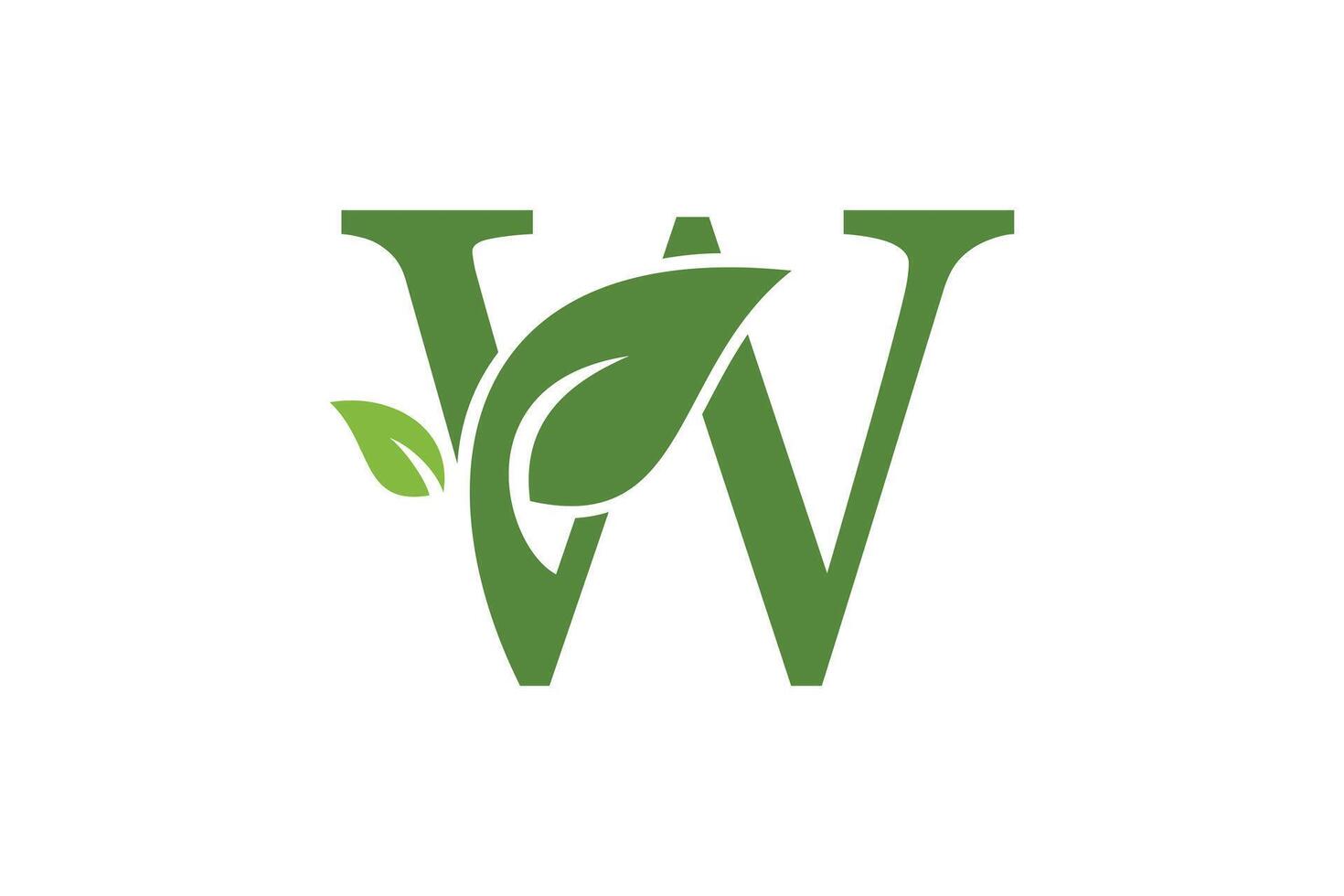 leaf element design with letter combination vector
