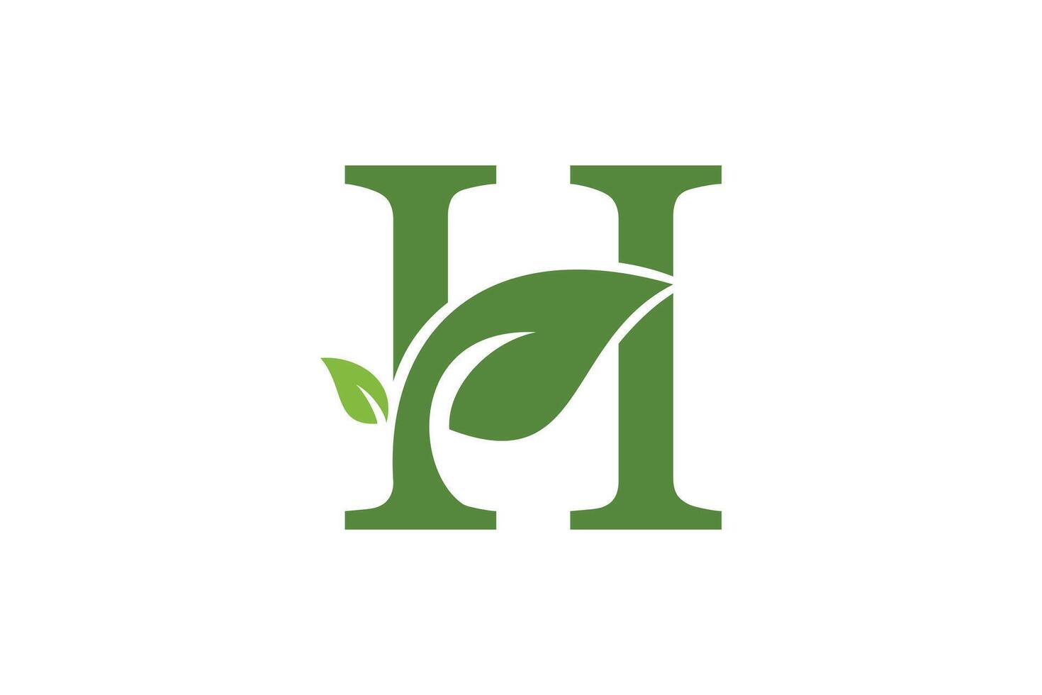leaf element design with letter combination vector