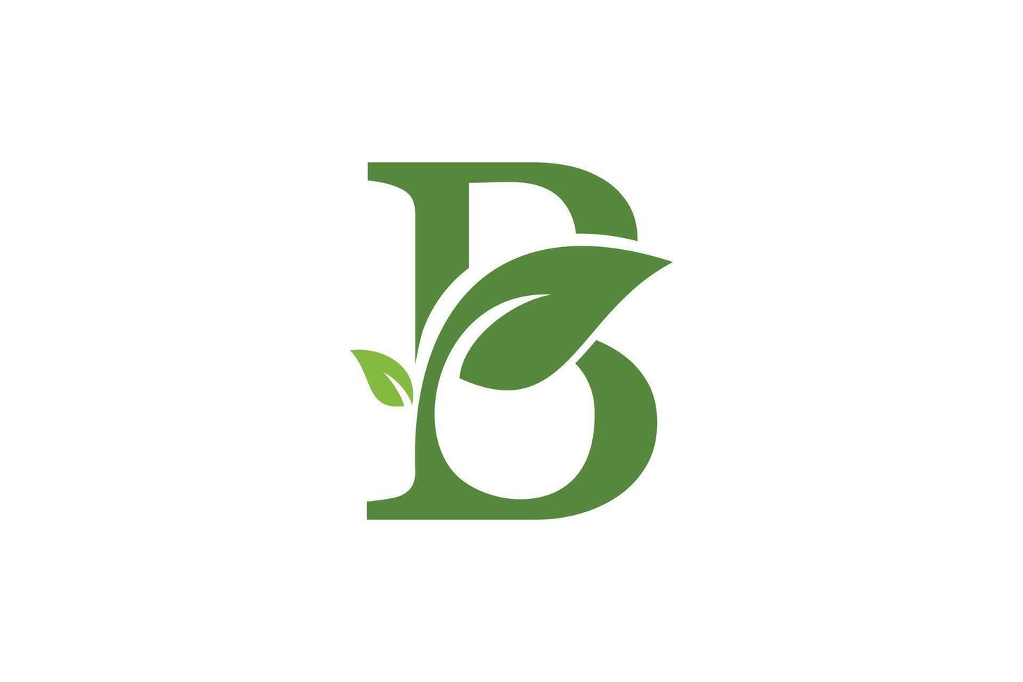 leaf element design with letter combination vector