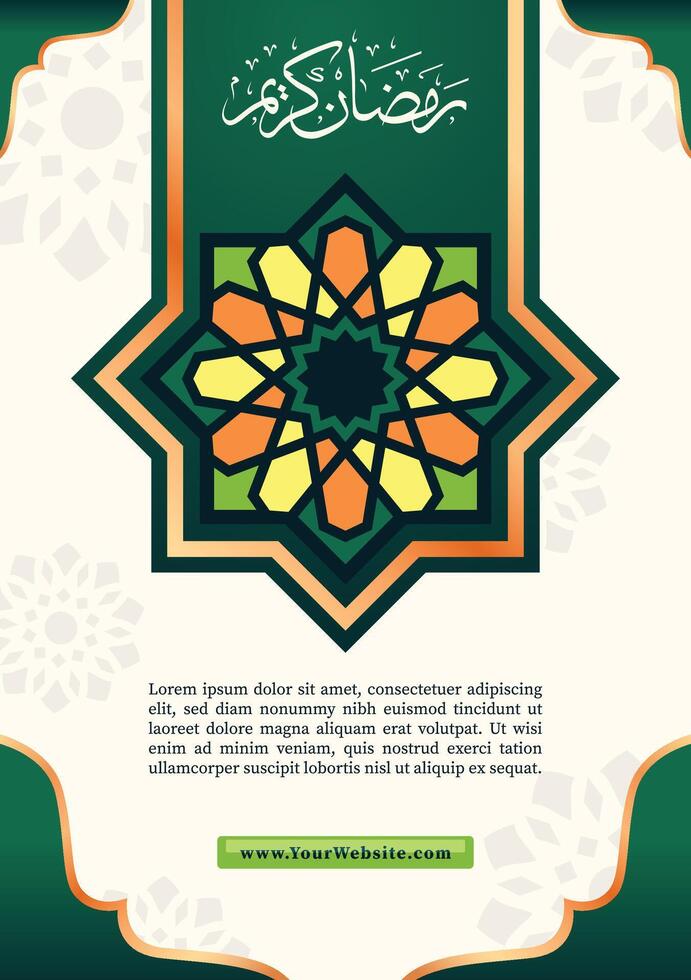 Simple Islamic Ornament Flyer Template Design vector