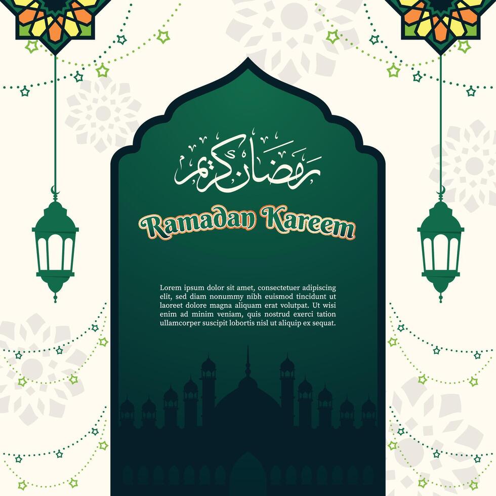 Simple Green Islamic Square Banner Template Design for Social Media Post vector