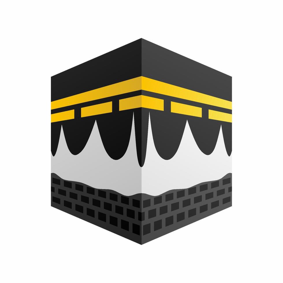 Kaaba icon vector illustration. Silhouette of kaaba mecca icon for mubarak, eid, hajj, umrah, and qibla. Graphic resource about worship in islam and muslim culture