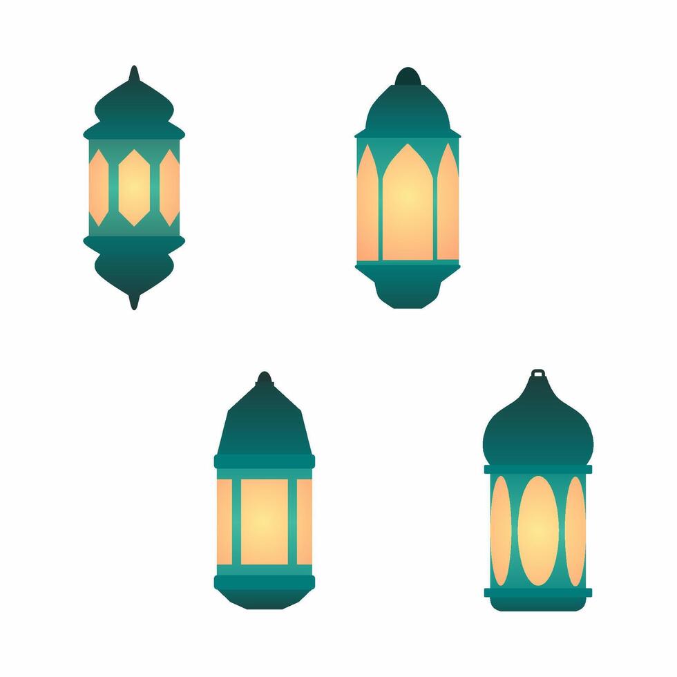 Islamic lantern icon vector illustration. Islamic lantern icon set for ramadan decoration and eid mubarak. Islamic lantern in muslim culture for ramadan event celebration