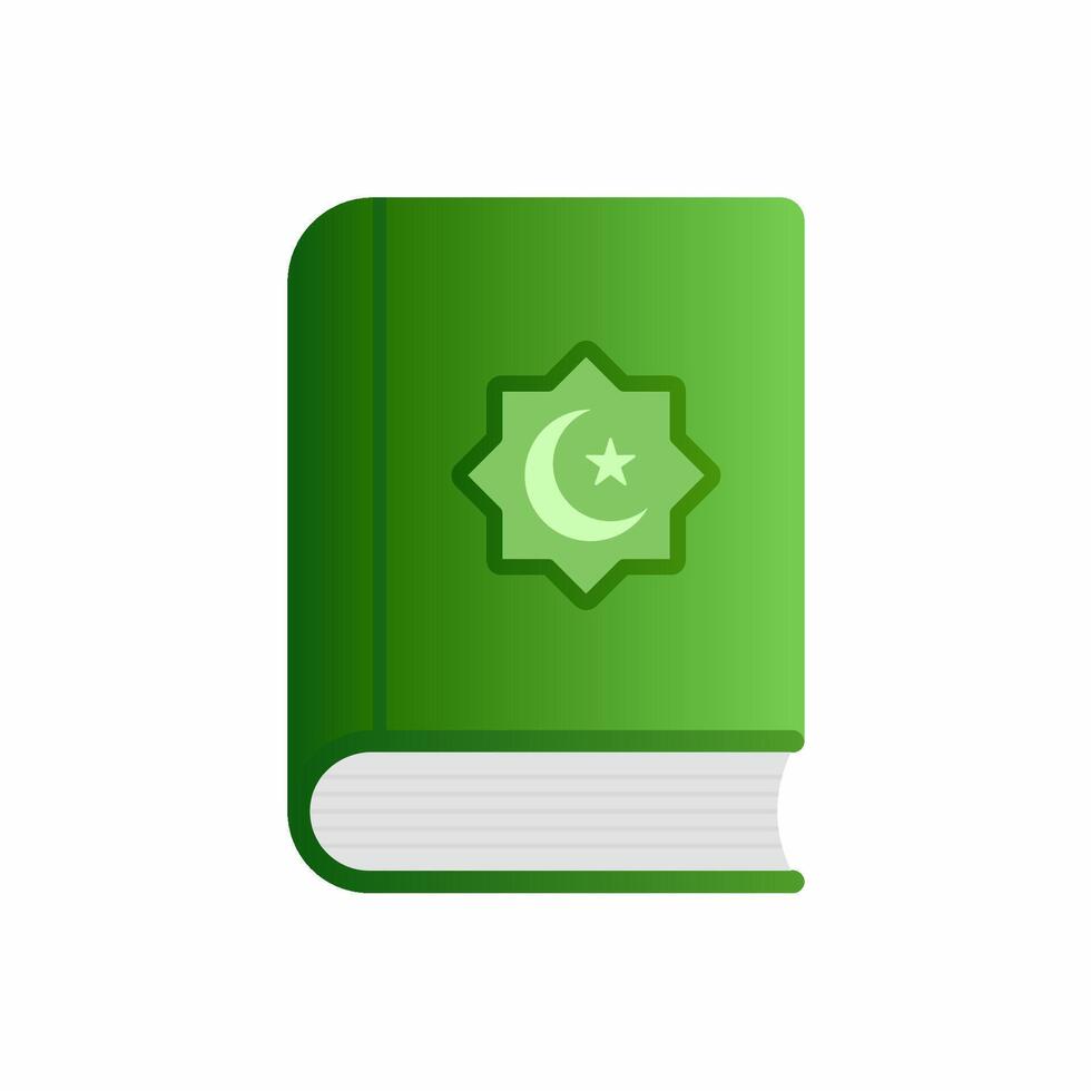 Quran icon vector illustration. Vector icon of quran for ramadan graphic resource. Quran book icon symbol for islam, muslim, faith and worship