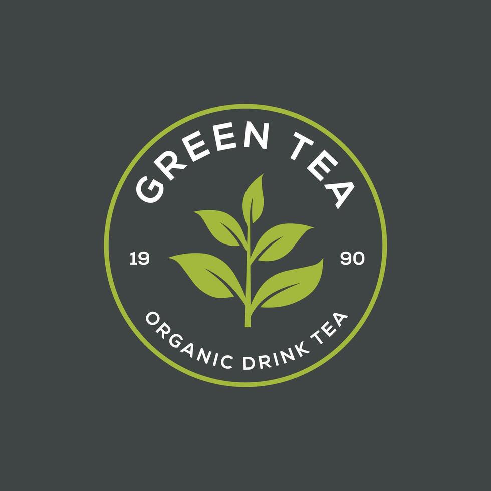 Tea leaf logo design template. Tea shop icon, tea store, packaging product. vector