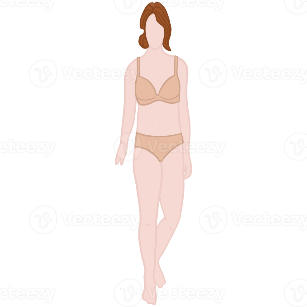 A Woman With Rectangular Body Shape png