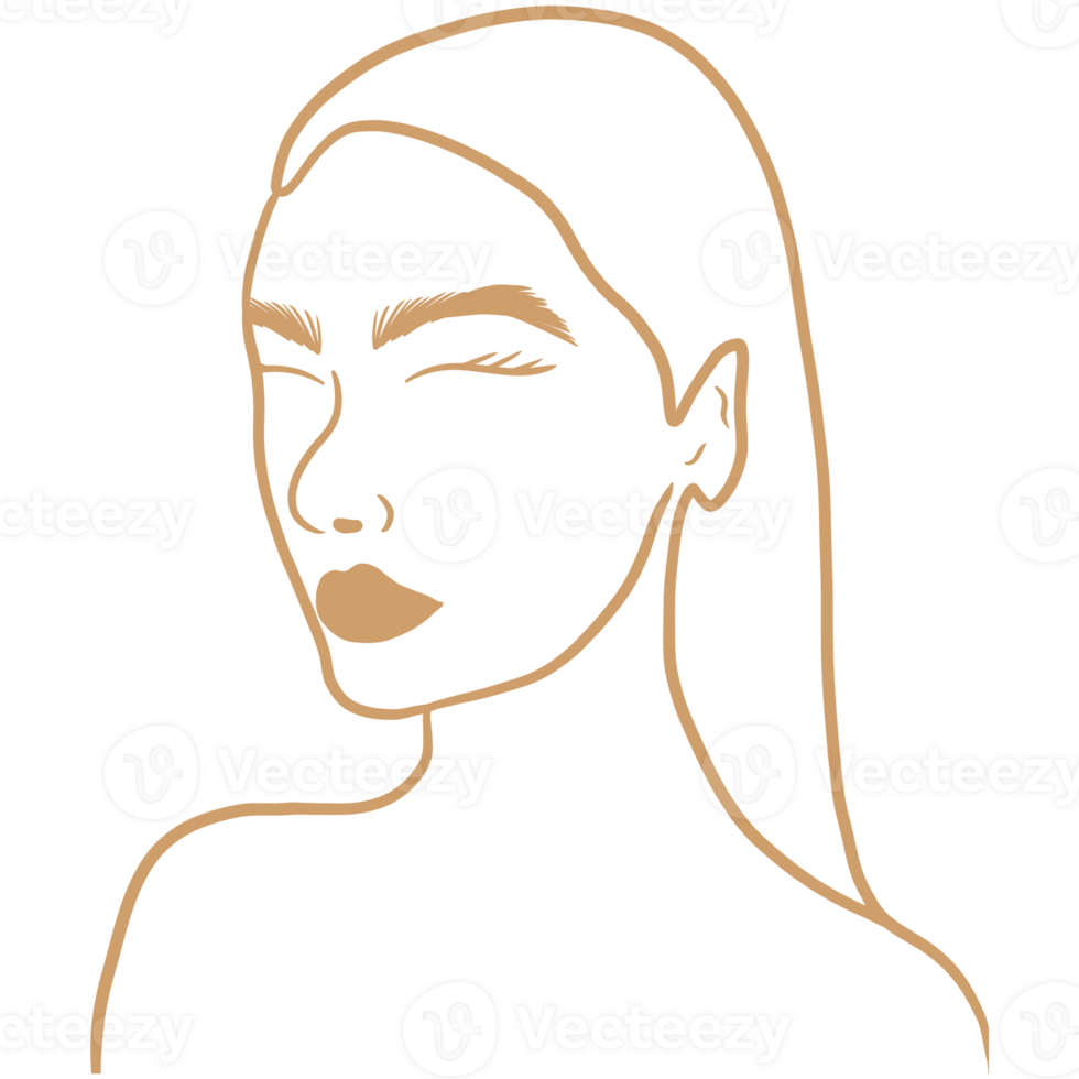 Woman's Face Line Art png