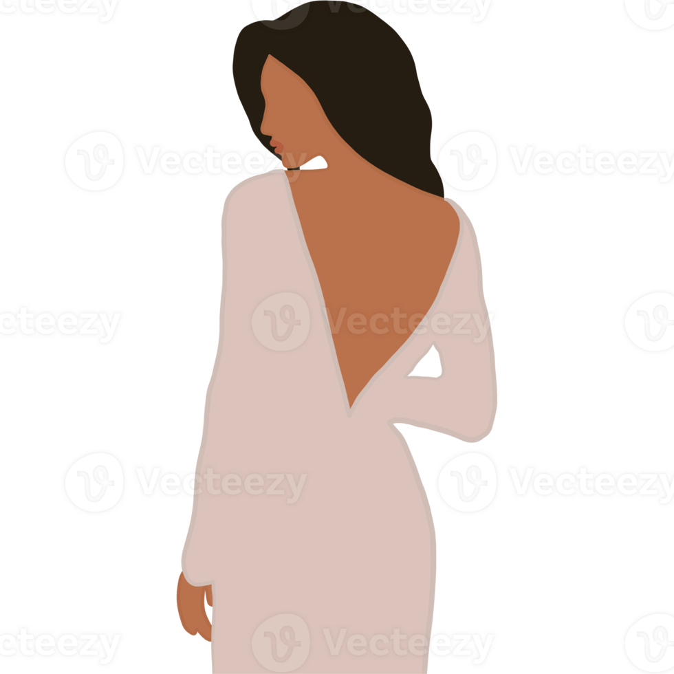 A Portrait of Woman Wearing Classy Dress png