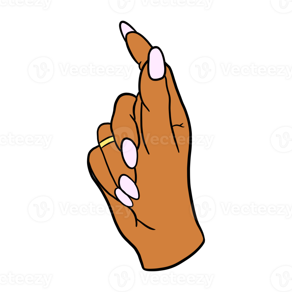 Woman's Beautiful Hand and White Manicure png