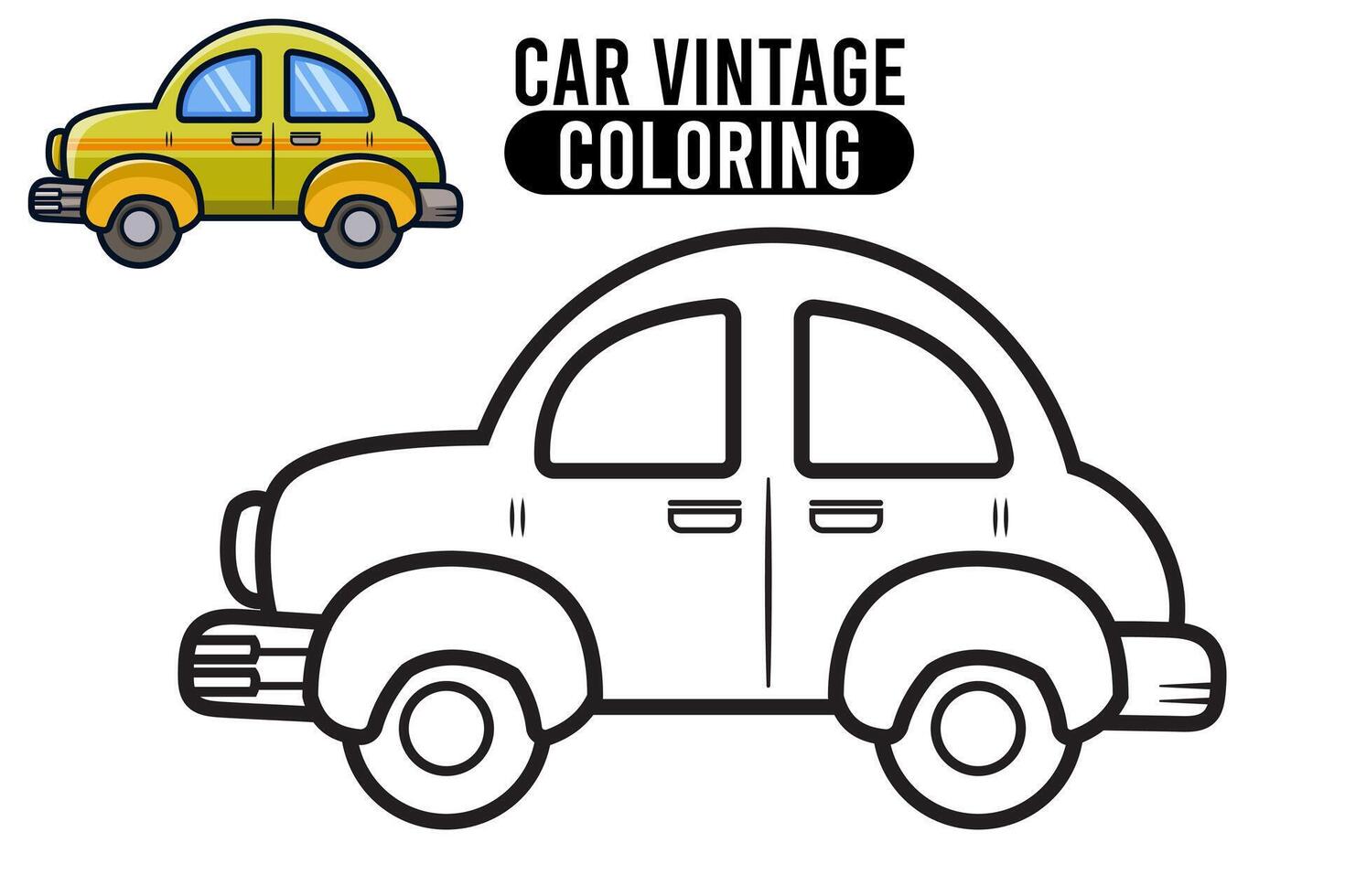 Coloring Page Outline Of cartoon car city. Professional transport. Coloring Book for kids. outline vector illustration isolated on white