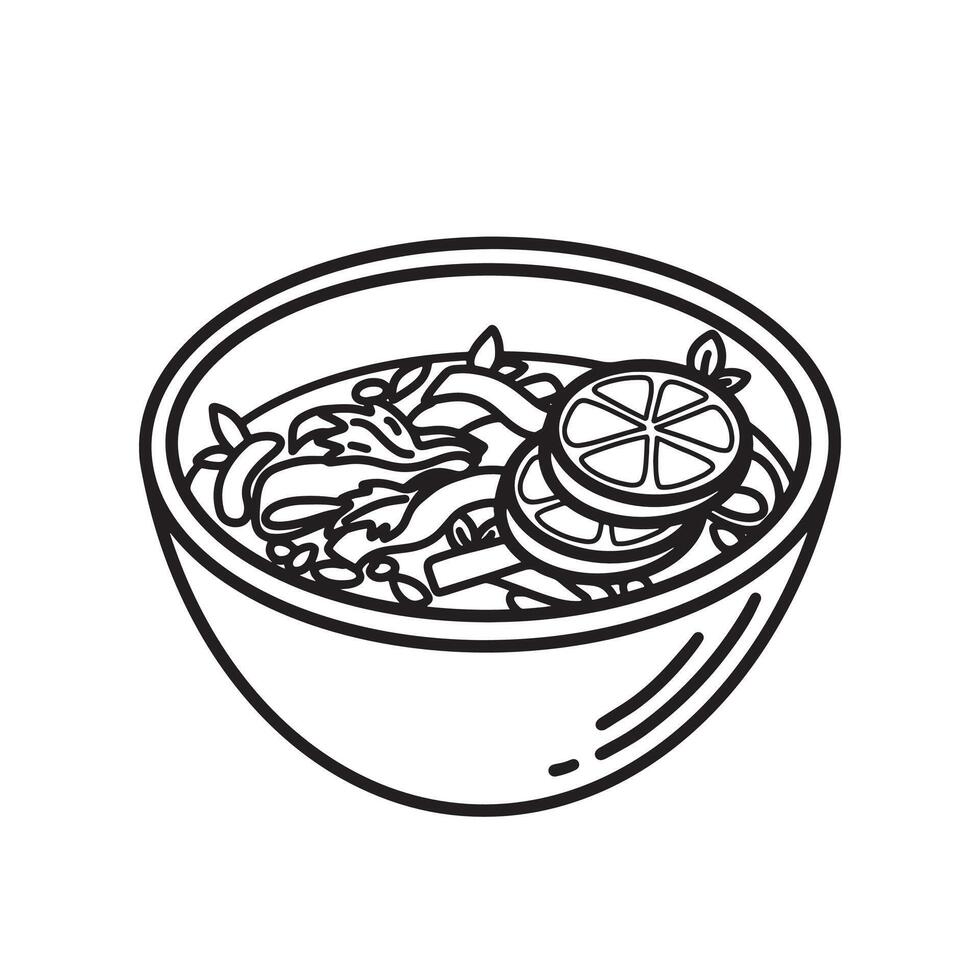 Outline Handdrawn Mexican cuisine illustration Line Art Cartoon vector