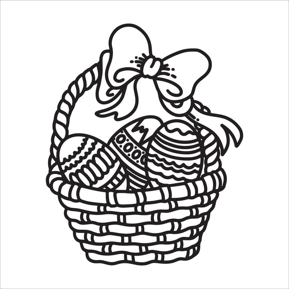 happy easter with decorated eggs background beautiful design vector illustration
