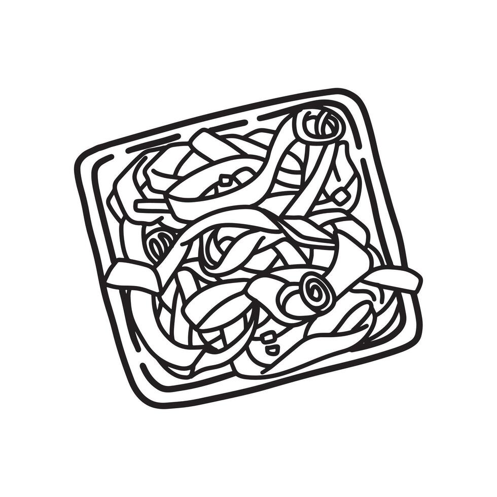 Outline Handdrawn Mexican cuisine illustration Line Art Cartoon vector