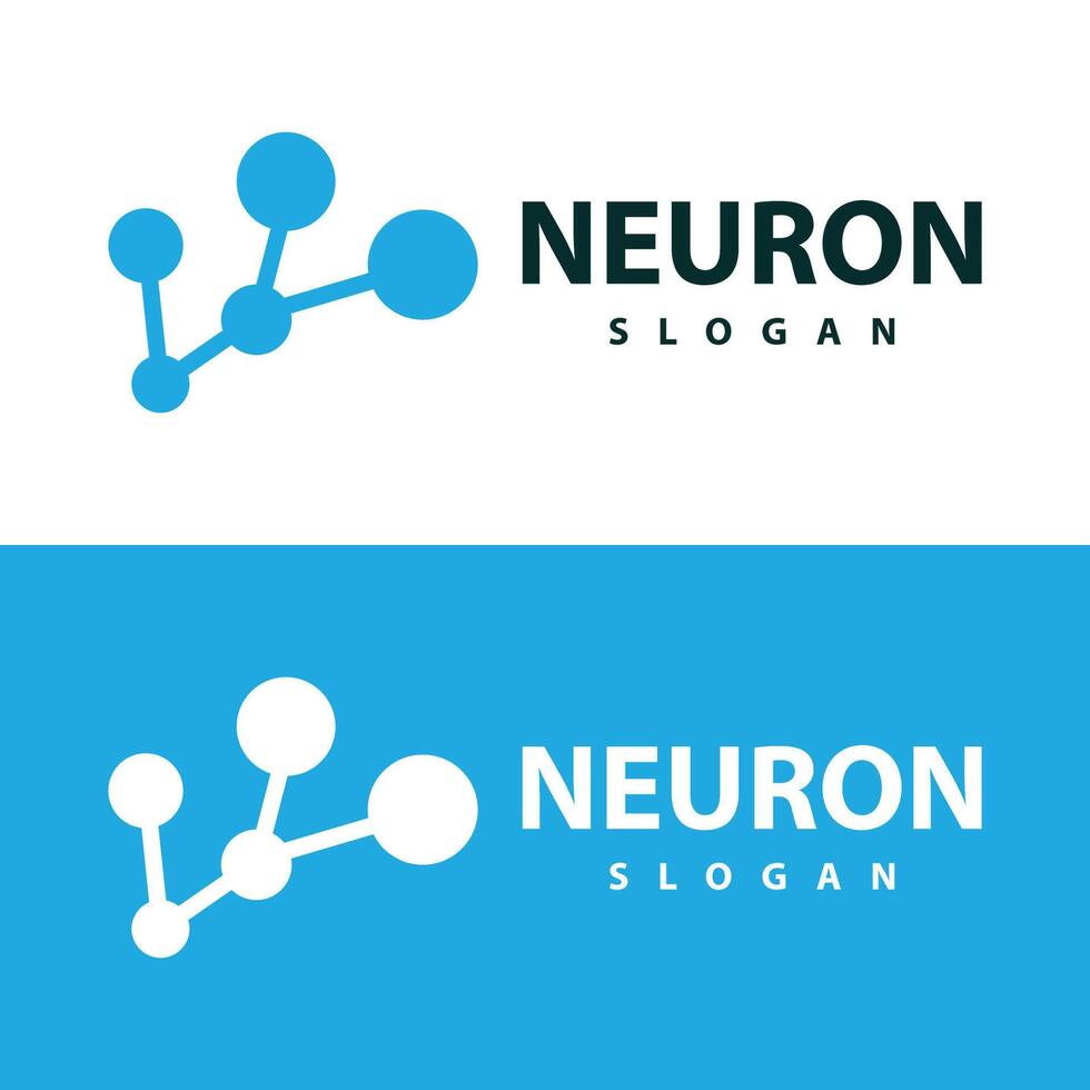 Neuron logo simple design network cel technology particles template Illustration vector