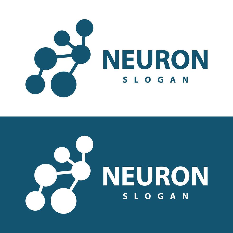 neurona logo sencillo diseño red cel tecnología partículas modelo ilustración vector