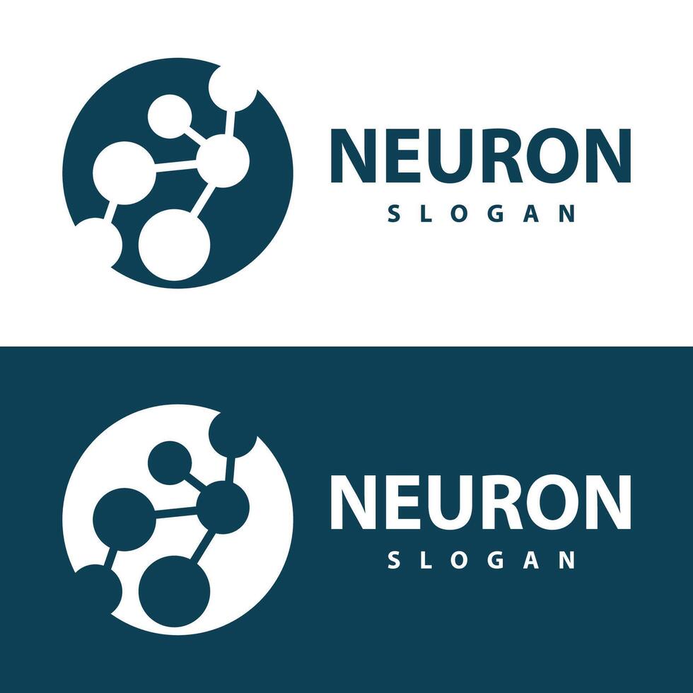 Neuron logo simple design network cel technology particles template Illustration vector