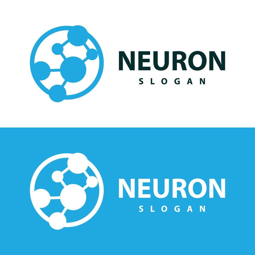 Neuron logo simple design network cel technology particles template Illustration vector