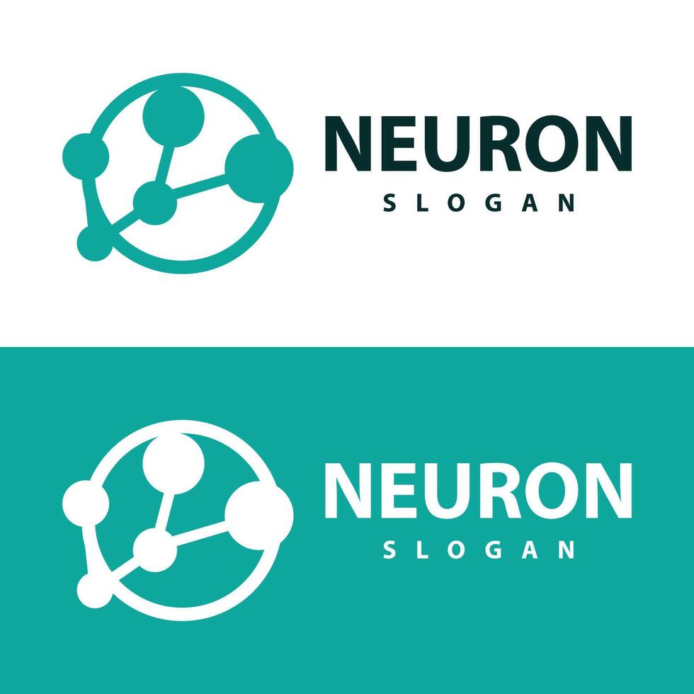 Neuron logo simple design network cel technology particles template Illustration vector