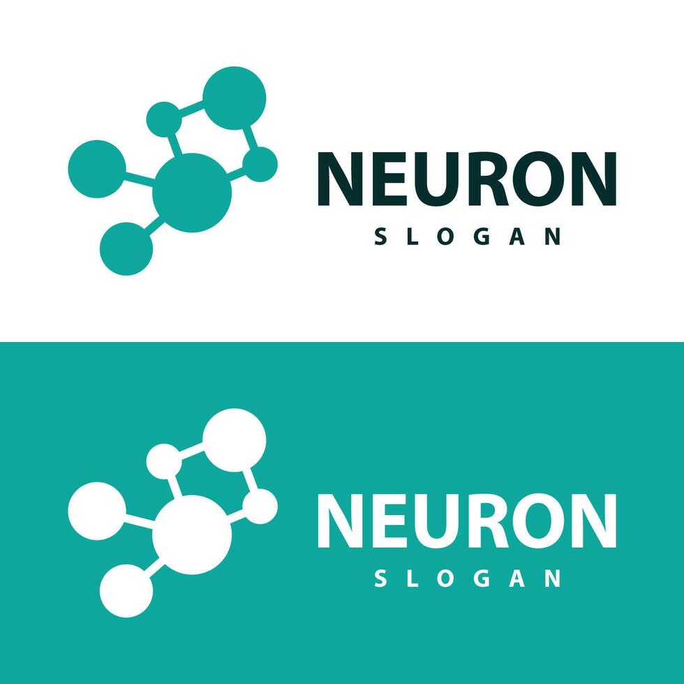 Neuron logo simple design network cel technology particles template Illustration vector