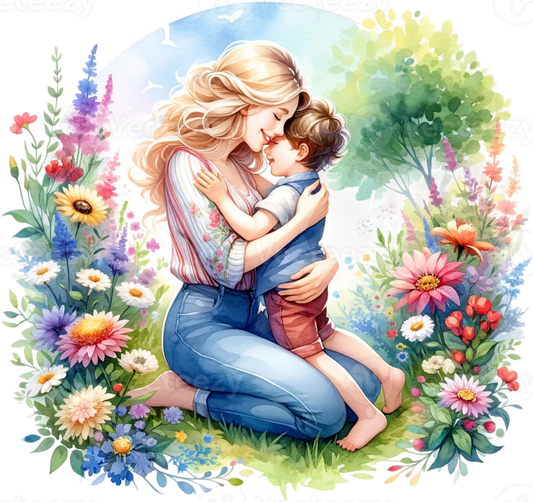 AI generated Mother's Love in Bloom png