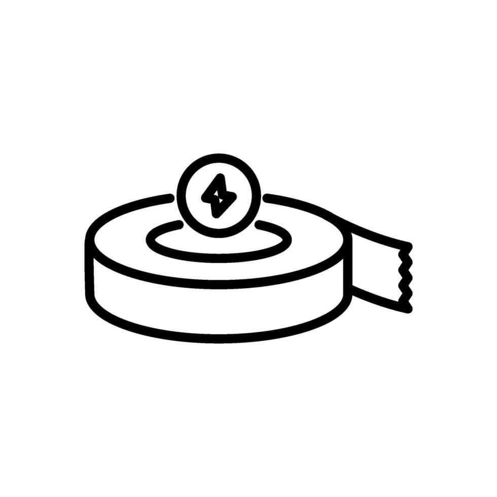 electrical tape icon vector, black line style, isolated background vector