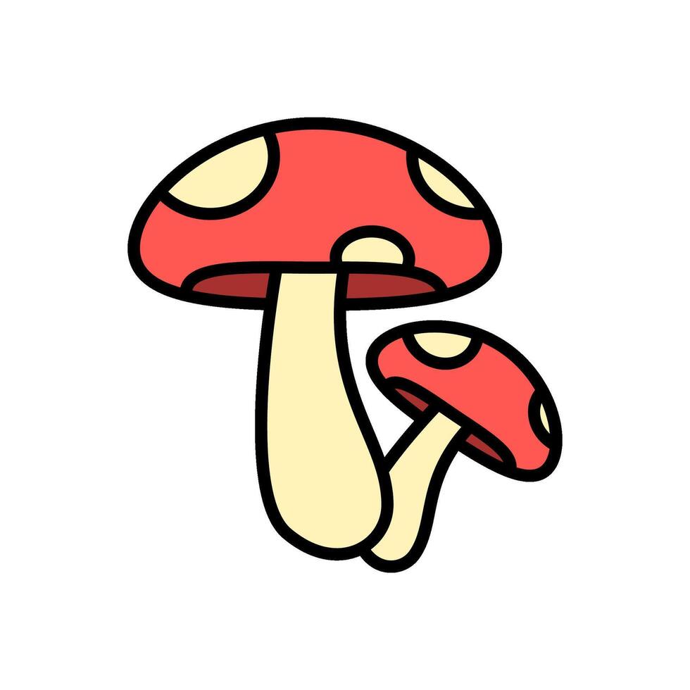mushroom cartoon icon, isolated background vector