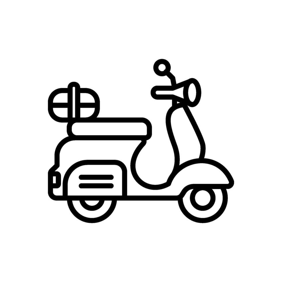 scooter icon vector in line style