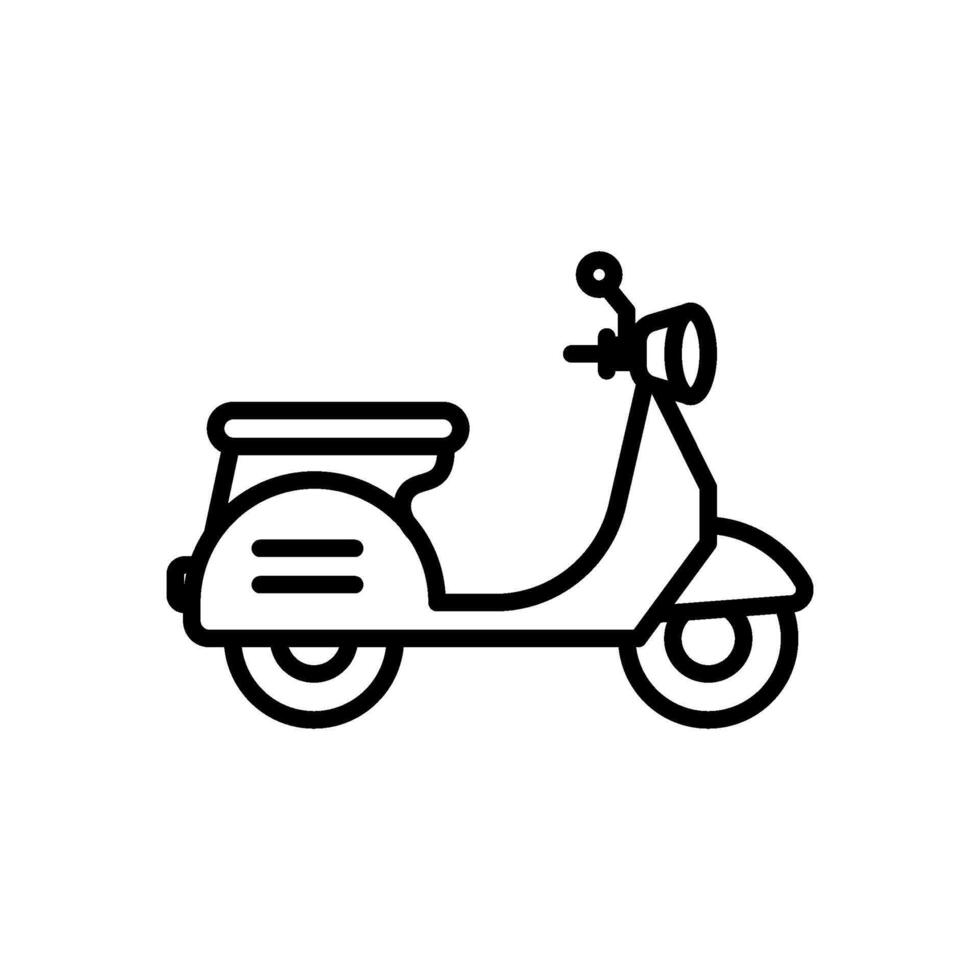 scooter icon vector in line style
