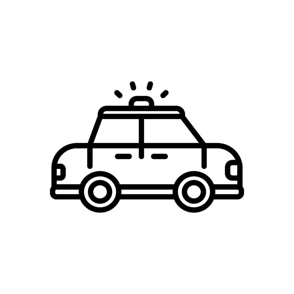 police car icon vector in line style