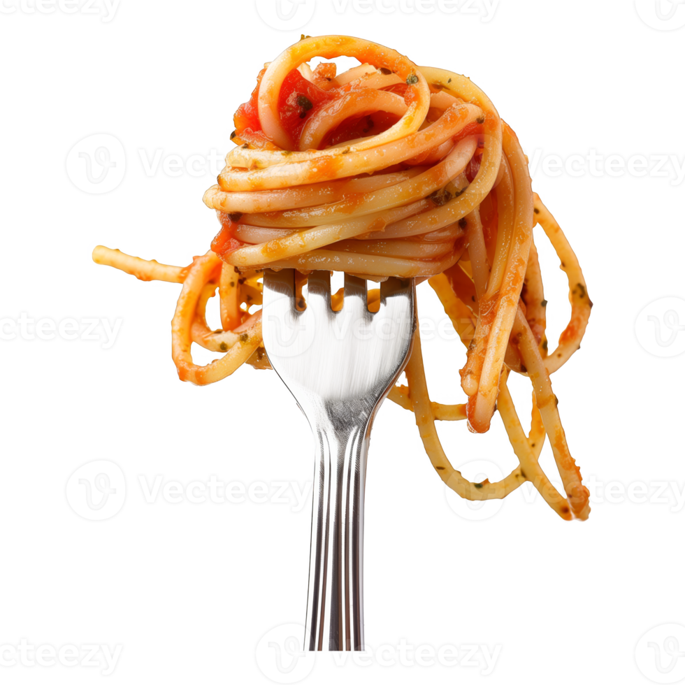 ai generiert ein Gabel mit ein Stück von Spaghetti auf es png