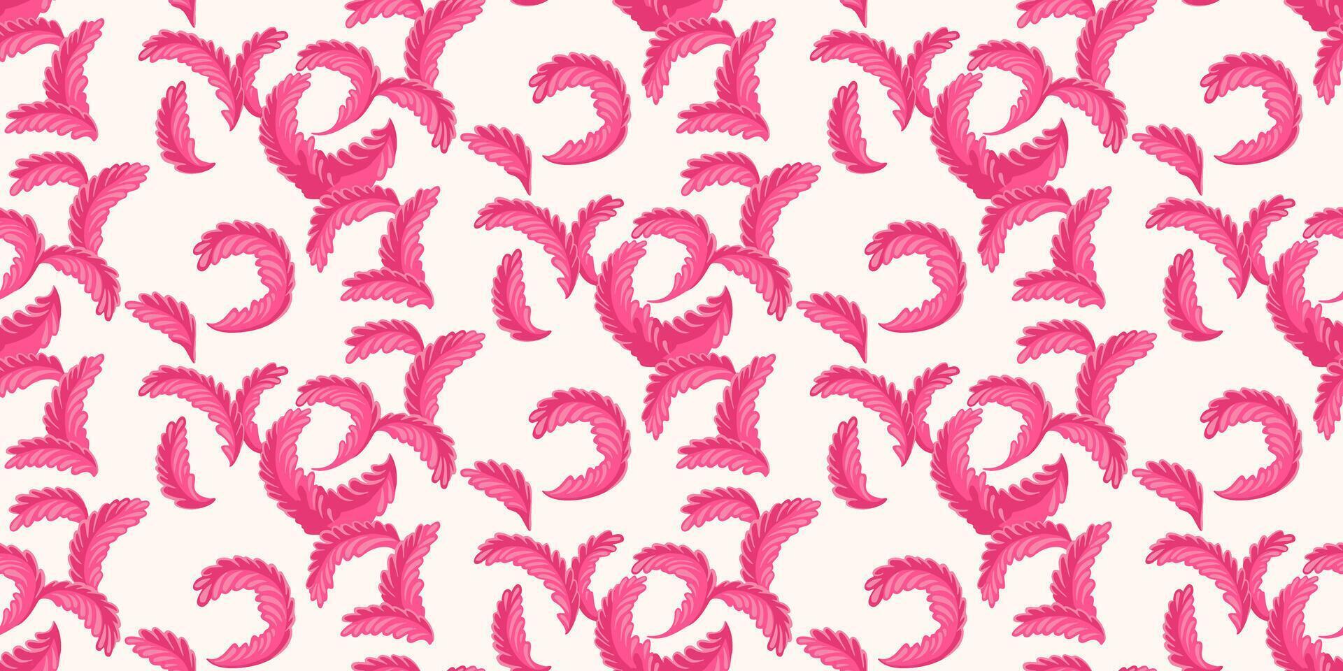 Maroon baroque seamless pattern of forms monogram. Abstract artistic textured twisted background. Vector hand drawn. Decorative ornament printing. Collage template for textile, surface design, fabric.