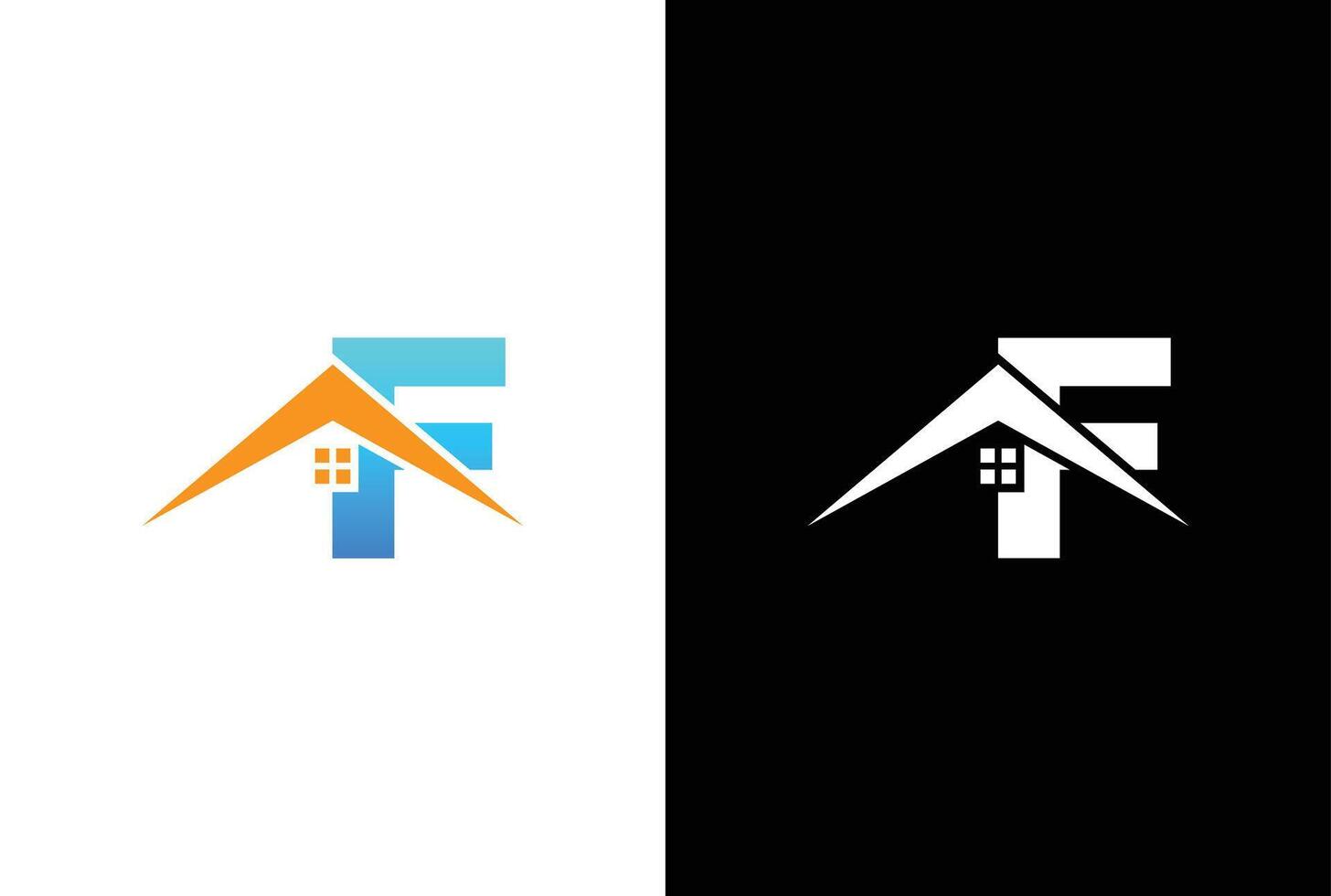 Initial letter F with house logo icon design vector. letter F with house logo design template inspiration. vector