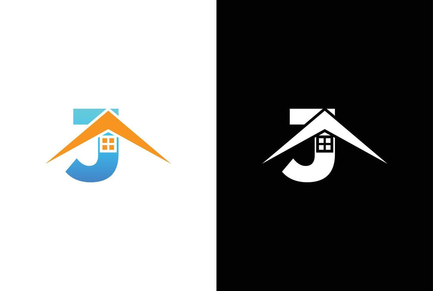 Initial letter J with house logo icon design vector. letter J with house logo design template inspiration. vector